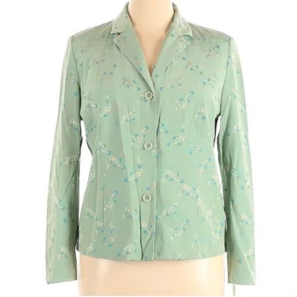 NWT Norton McNaughton Women's Embroidered Lined Dressy Blazer Jacket Size 14 - Picture 1 of 16